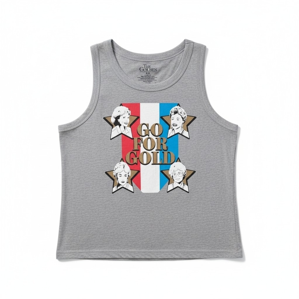 THE GOLDEN GIRLS Women's Gray Go For Gold Graphic Tank Top Small​